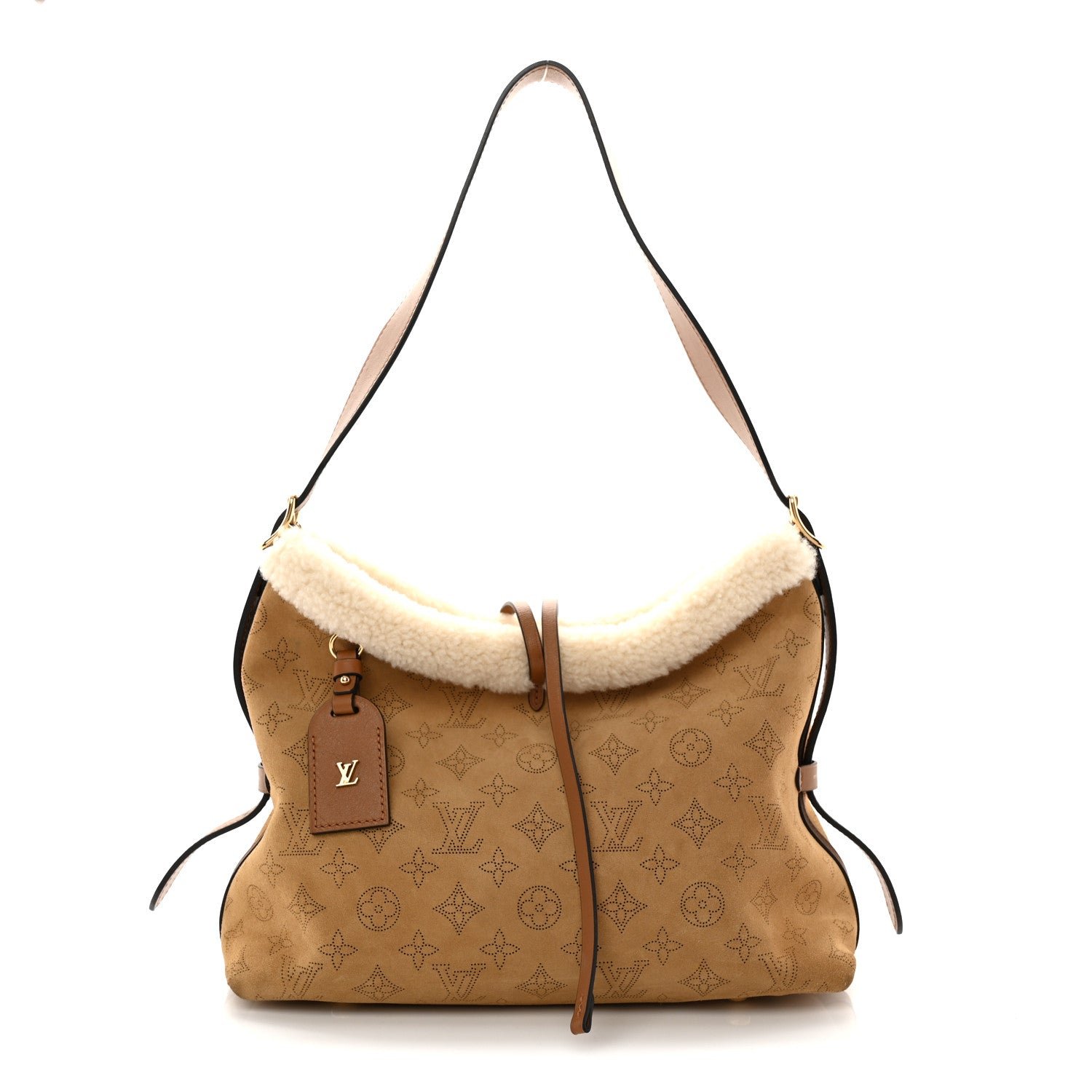 Louis Vuitton Louis Vuitton Suede Mahina CarryAll PM Beige