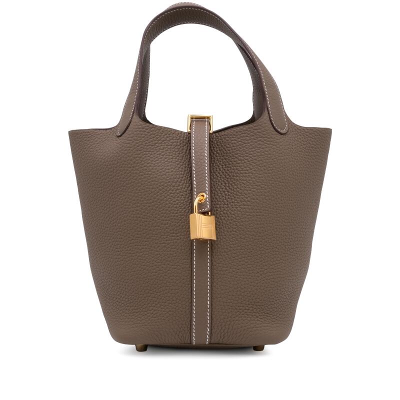 Hermes Etoupe Clemence Picotin Lock 18 Gold Hardware, 2025