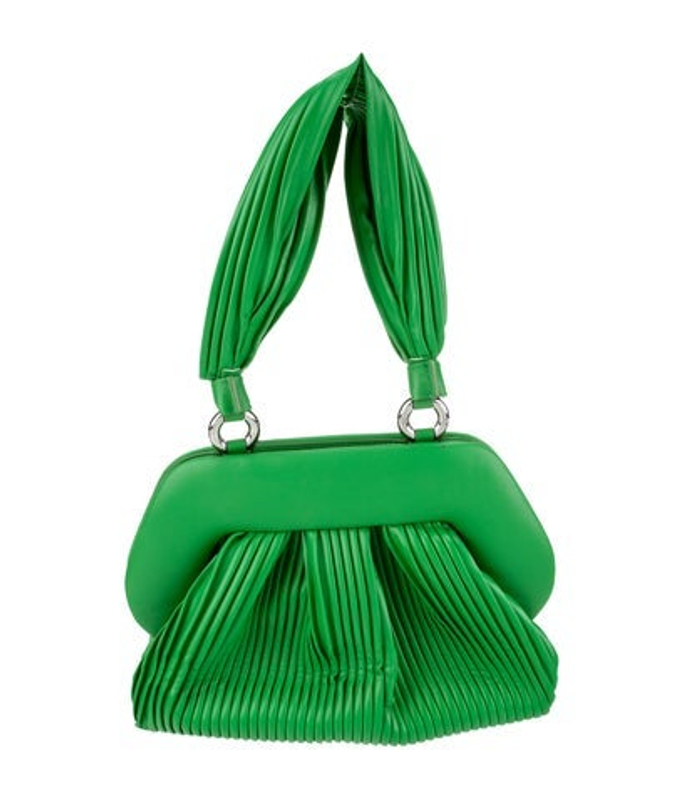 Themoire Leather Top Handle Bag