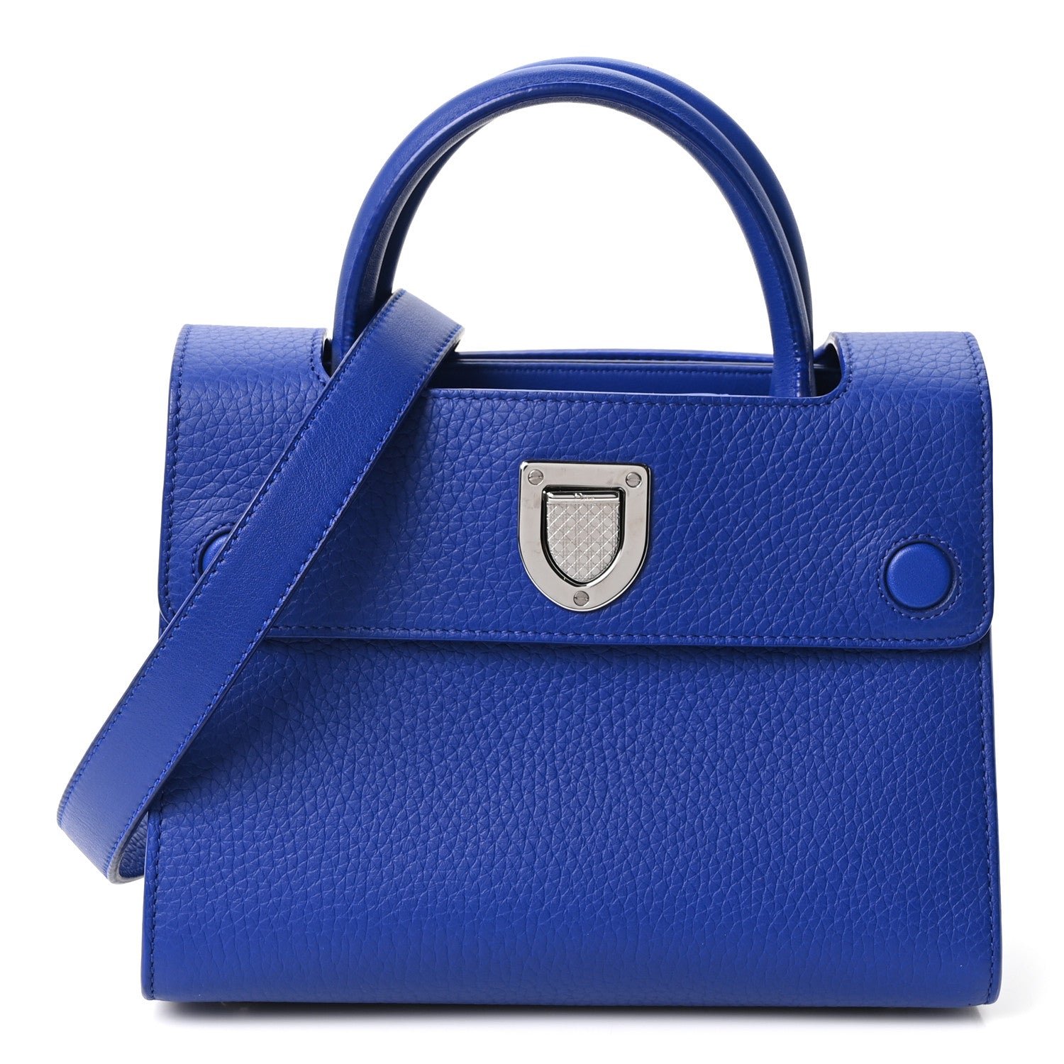 Christian Dior Grained Calfskin Mini Diorever Flap Blue