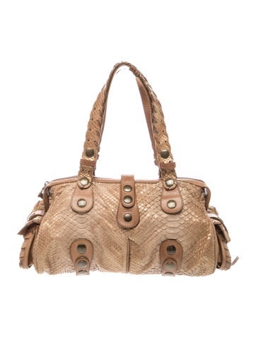 Snakeskin Top Handle Bag