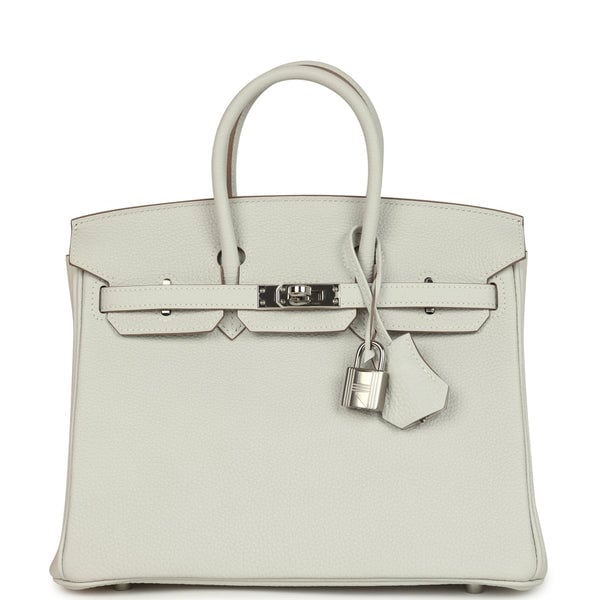 Hermes Pre-owned Hermes Birkin 25 Gris Pale Togo Palladium Hardware