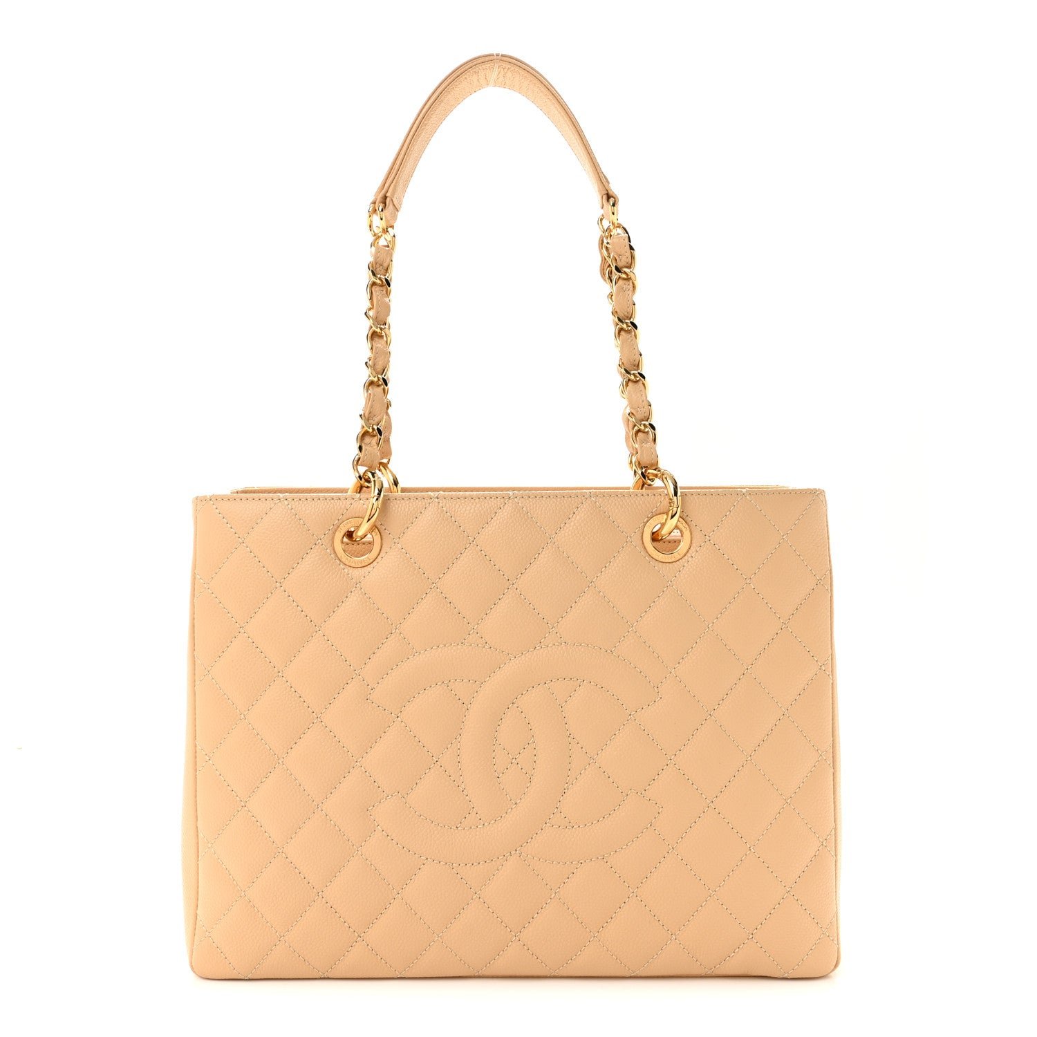 Chanel Caviar Quilted Grand Shopping Tote GST Beige Clair