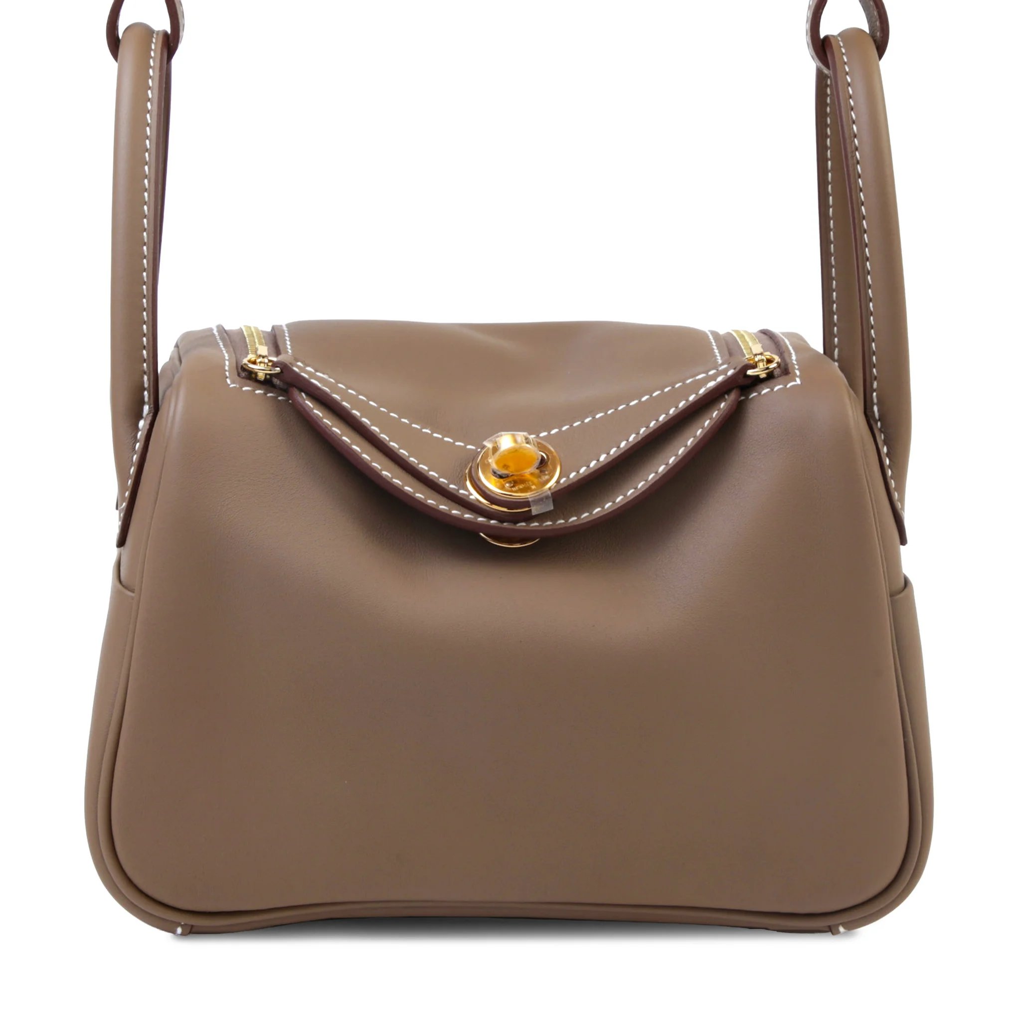 Brand New ( Rank N ) HERMÈS Mini Lindy II Etoupe (18) Swift Gold hardware G (2026)