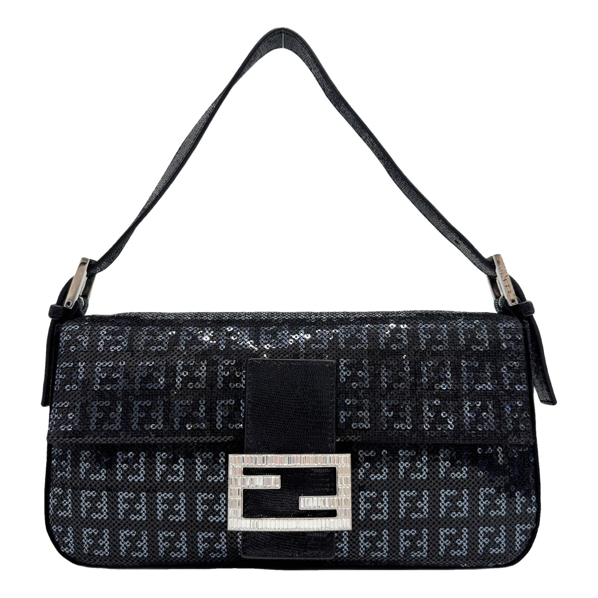 Baguette glitter handbag