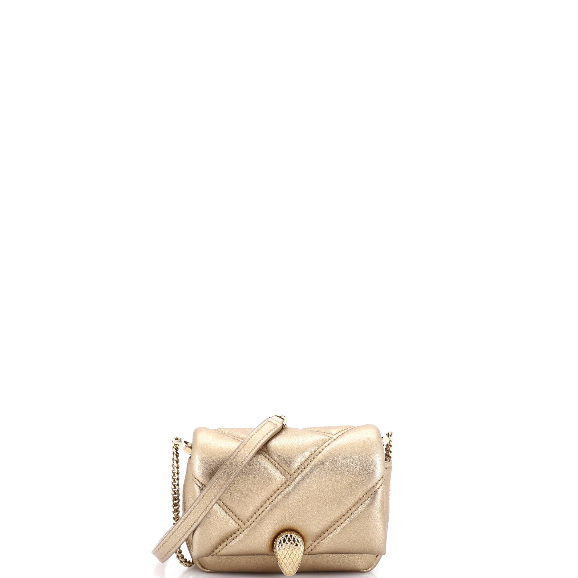 Serpenti Cabochon Shoulder Bag Diagonal Quilted Leather Micro