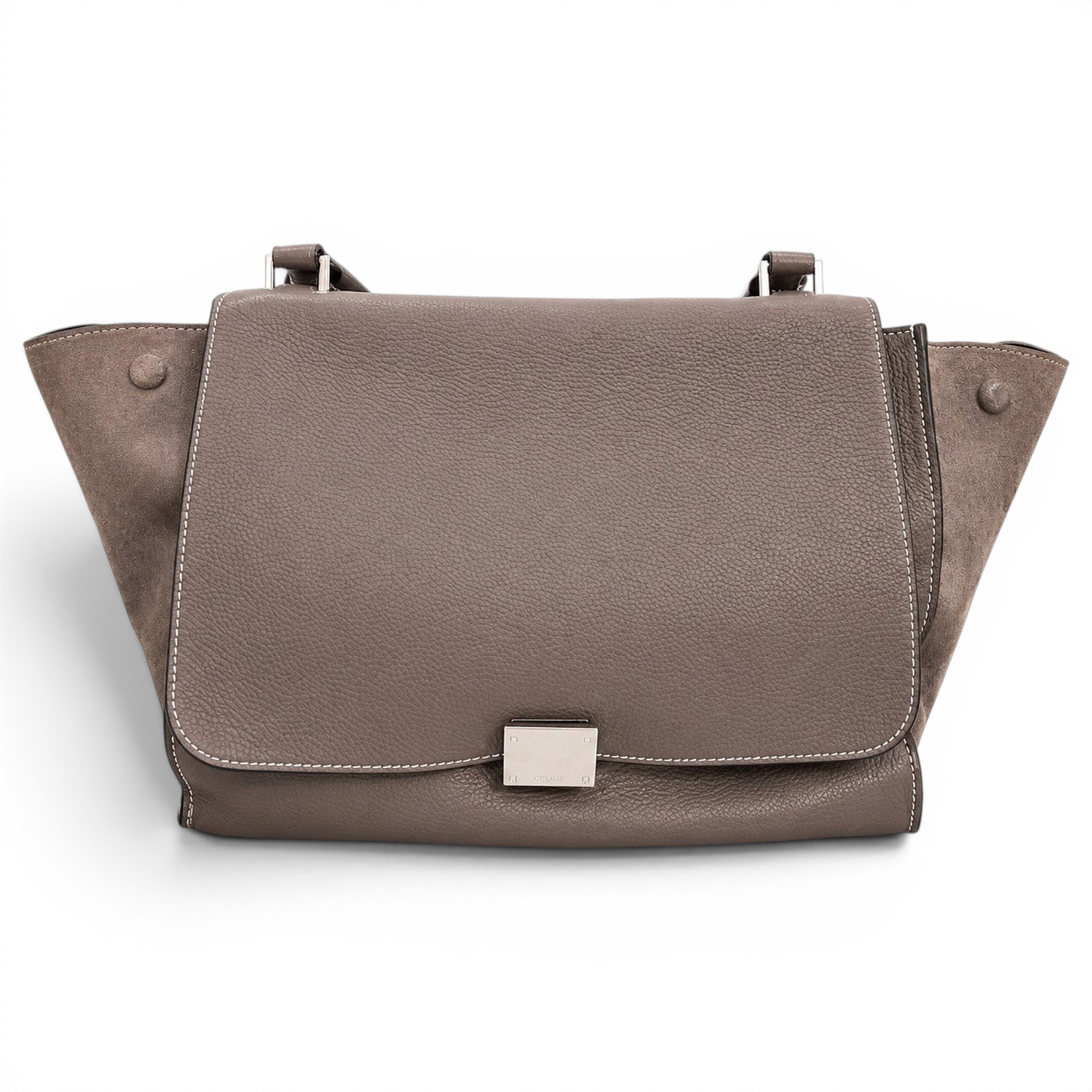 Trapèze leather handbag