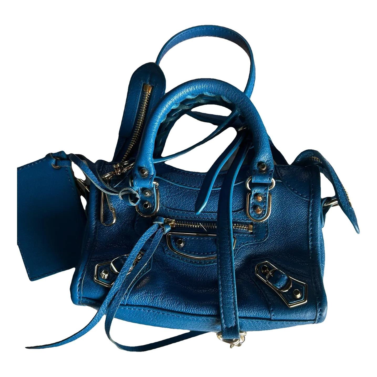 City leather handbag