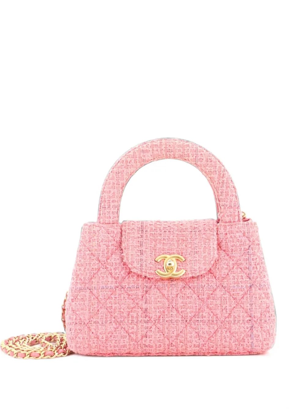 Kelly Top Handle Shopping Bag Quilted Tweed Mini satchel