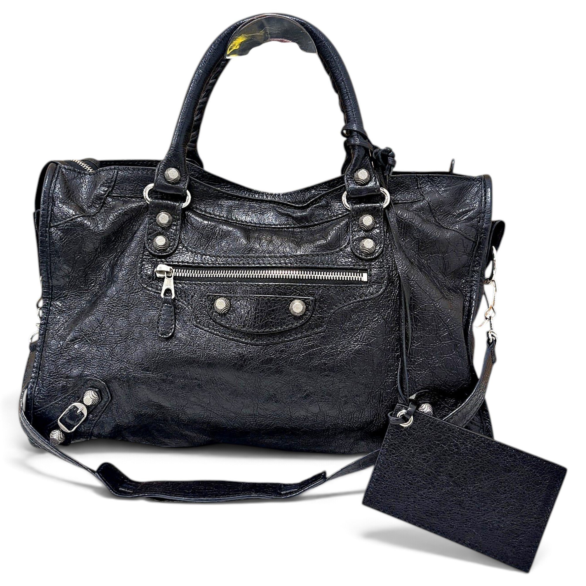 City leather handbag