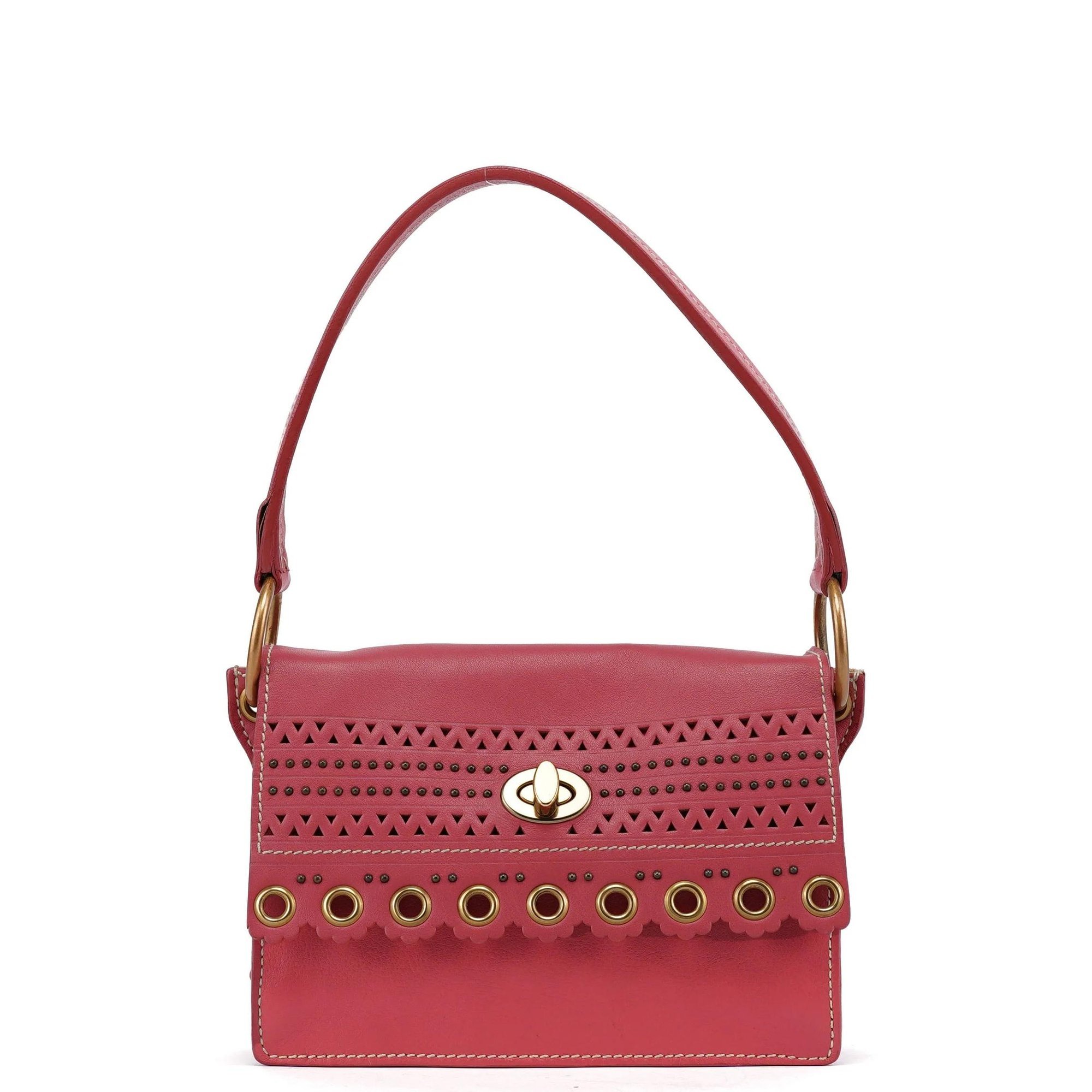 Pocket leather handbag