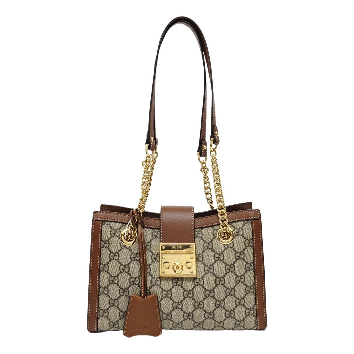 Padlock leather handbag