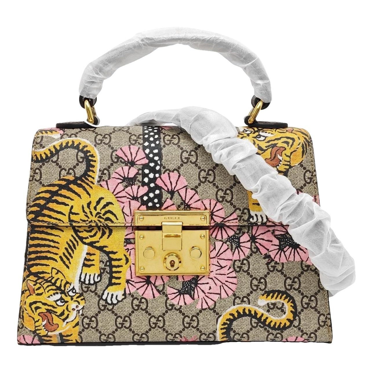 Padlock leather handbag