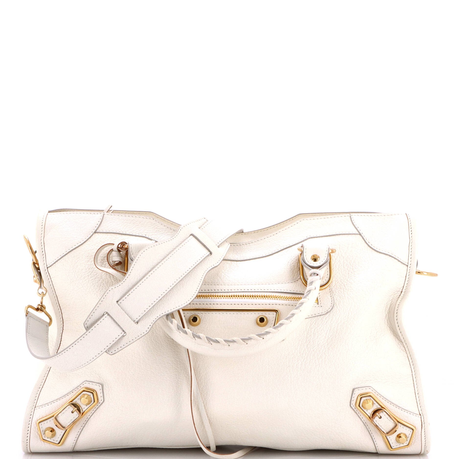 City Classic Metallic Edge Bag Leather Medium