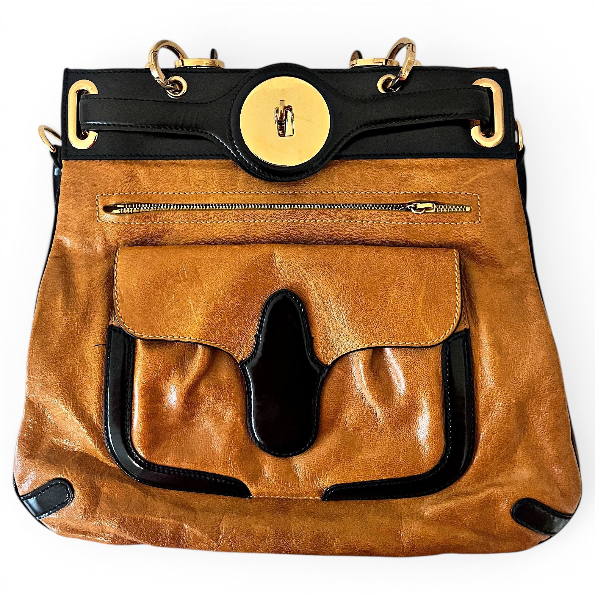 Classic Metalic leather handbag