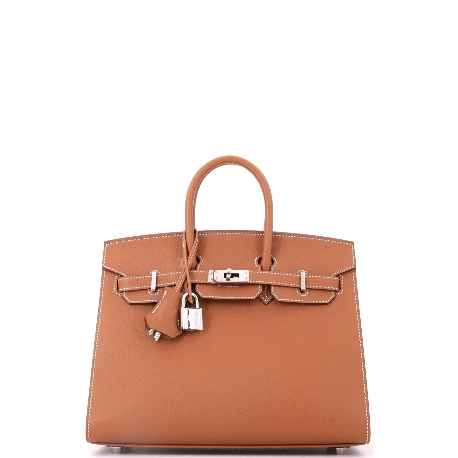 Hermes Birkin 25 Handbag Gold Epsom Leather 2024