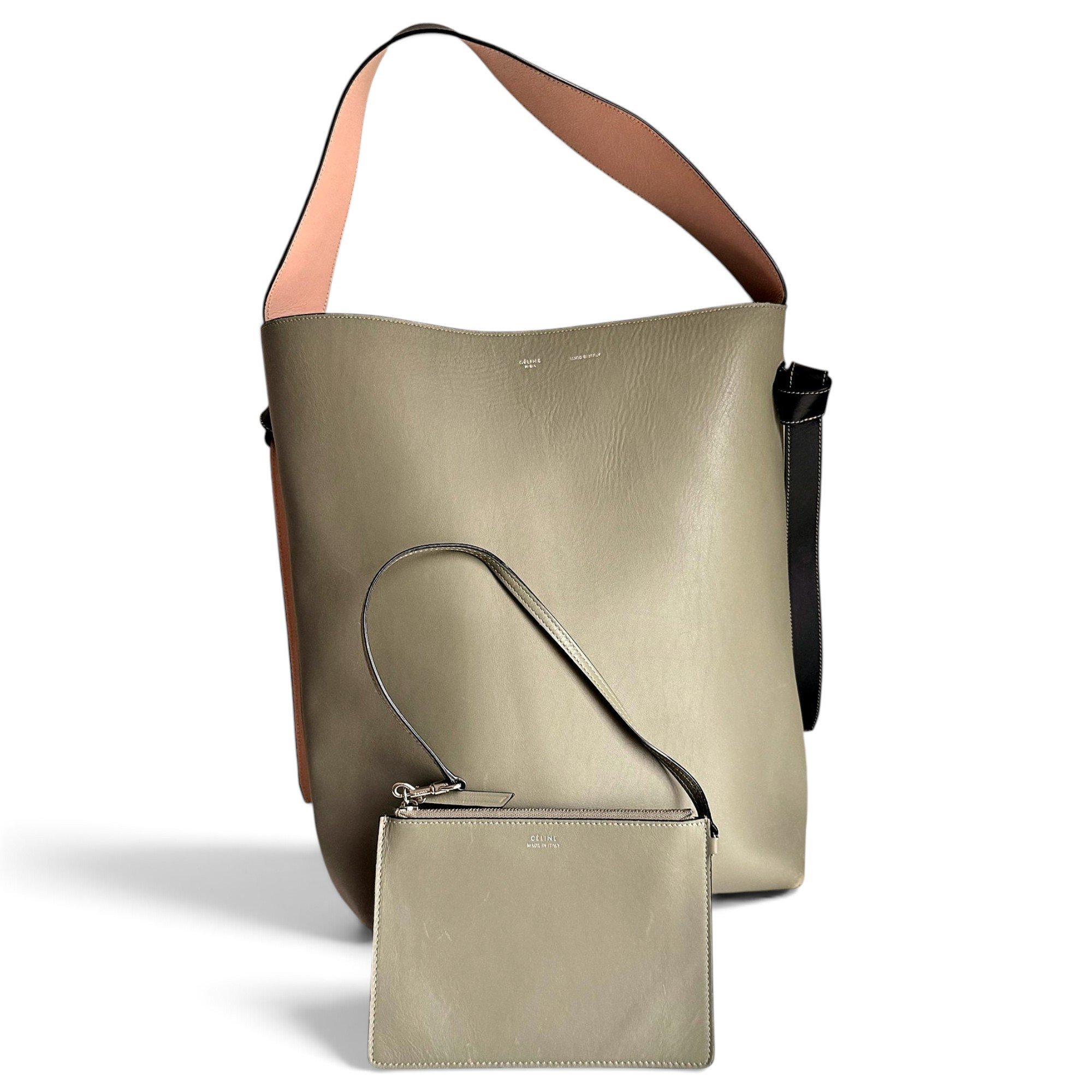 Twisted leather handbag