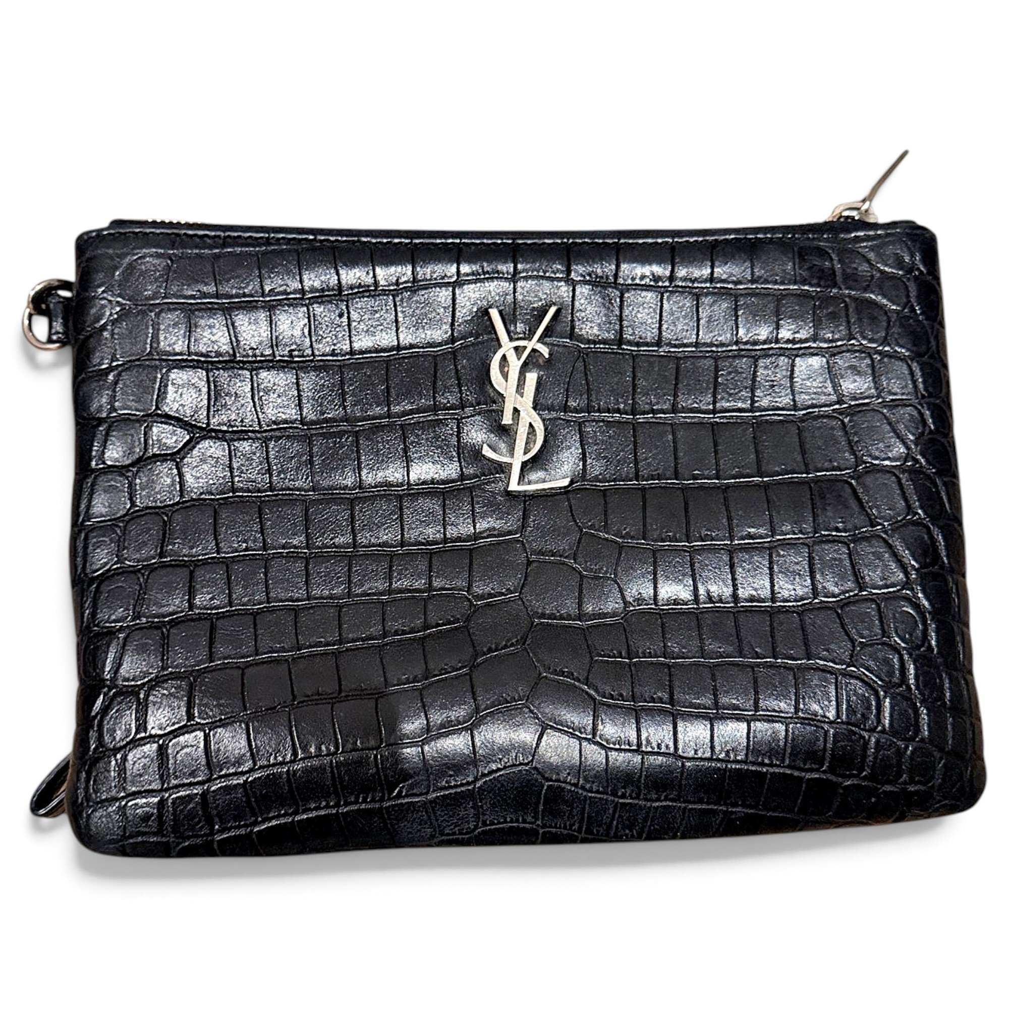 Leather clutch bag