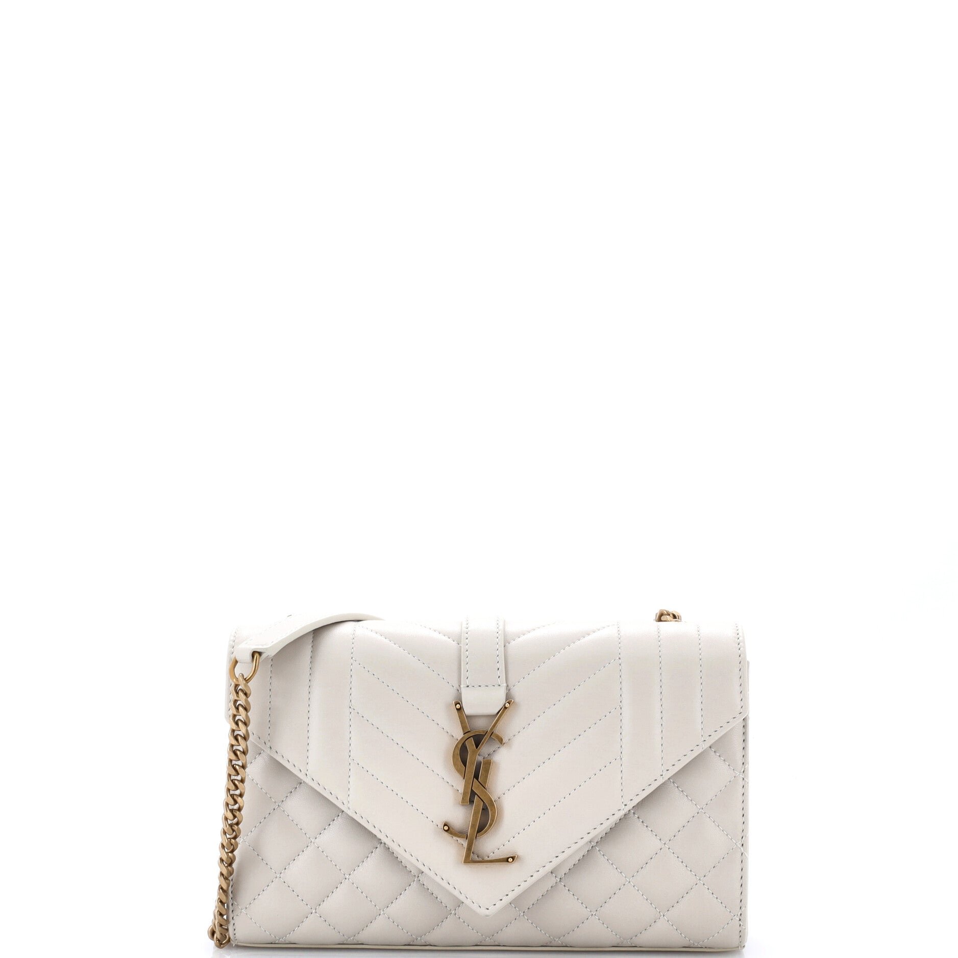 Classic Monogram Envelope Satchel Mixed Matelasse Leather Small