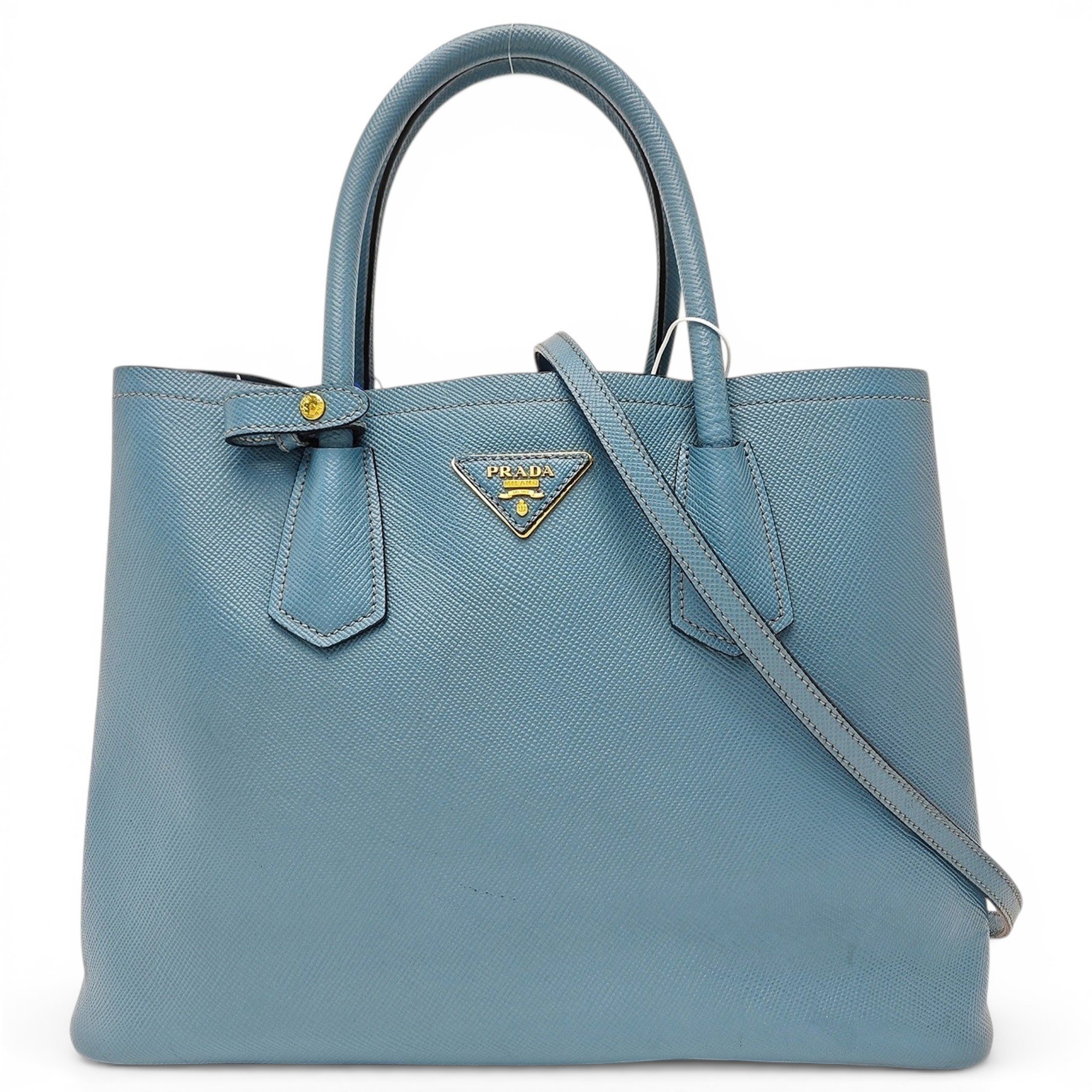 Double leather handbag