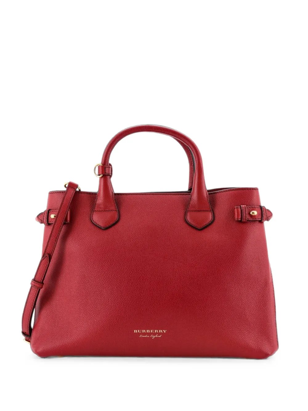 Banner Tote Leather and House Check Canvas Medium satchel