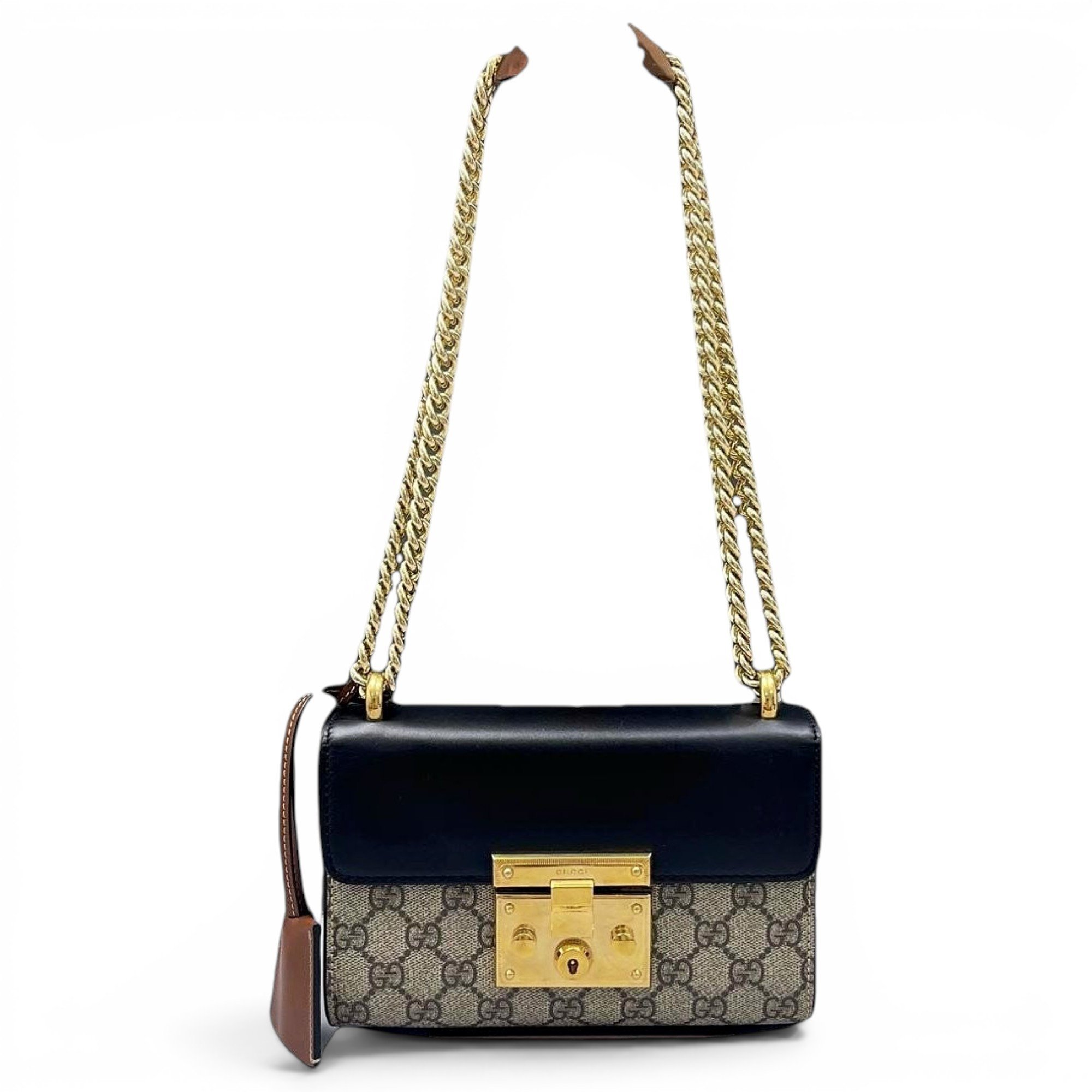 Padlock leather handbag