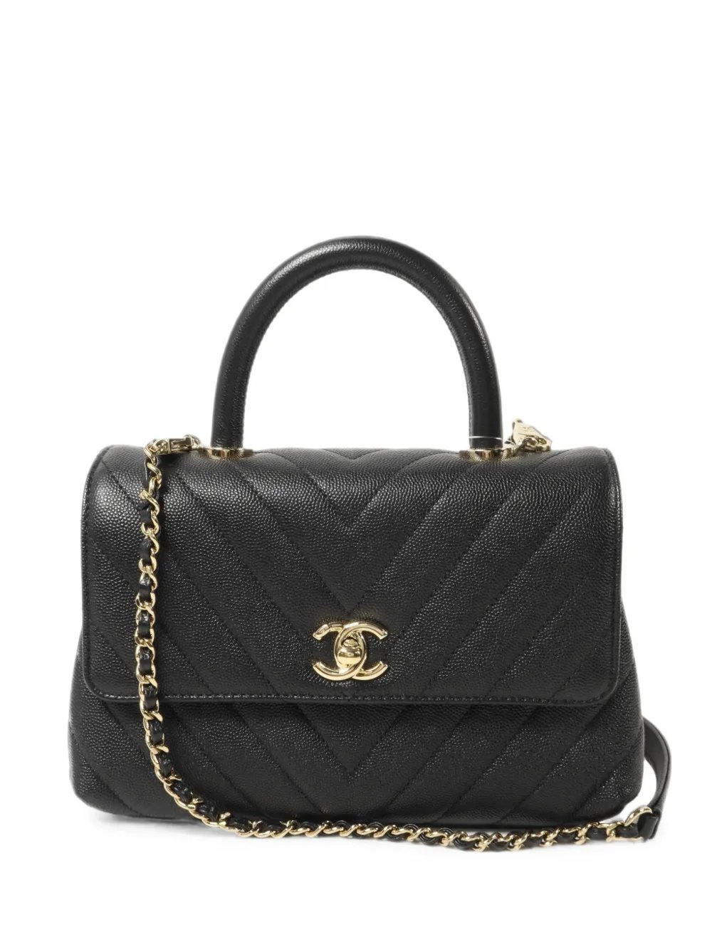 Coco Handle chevron-quilted shoulder bag