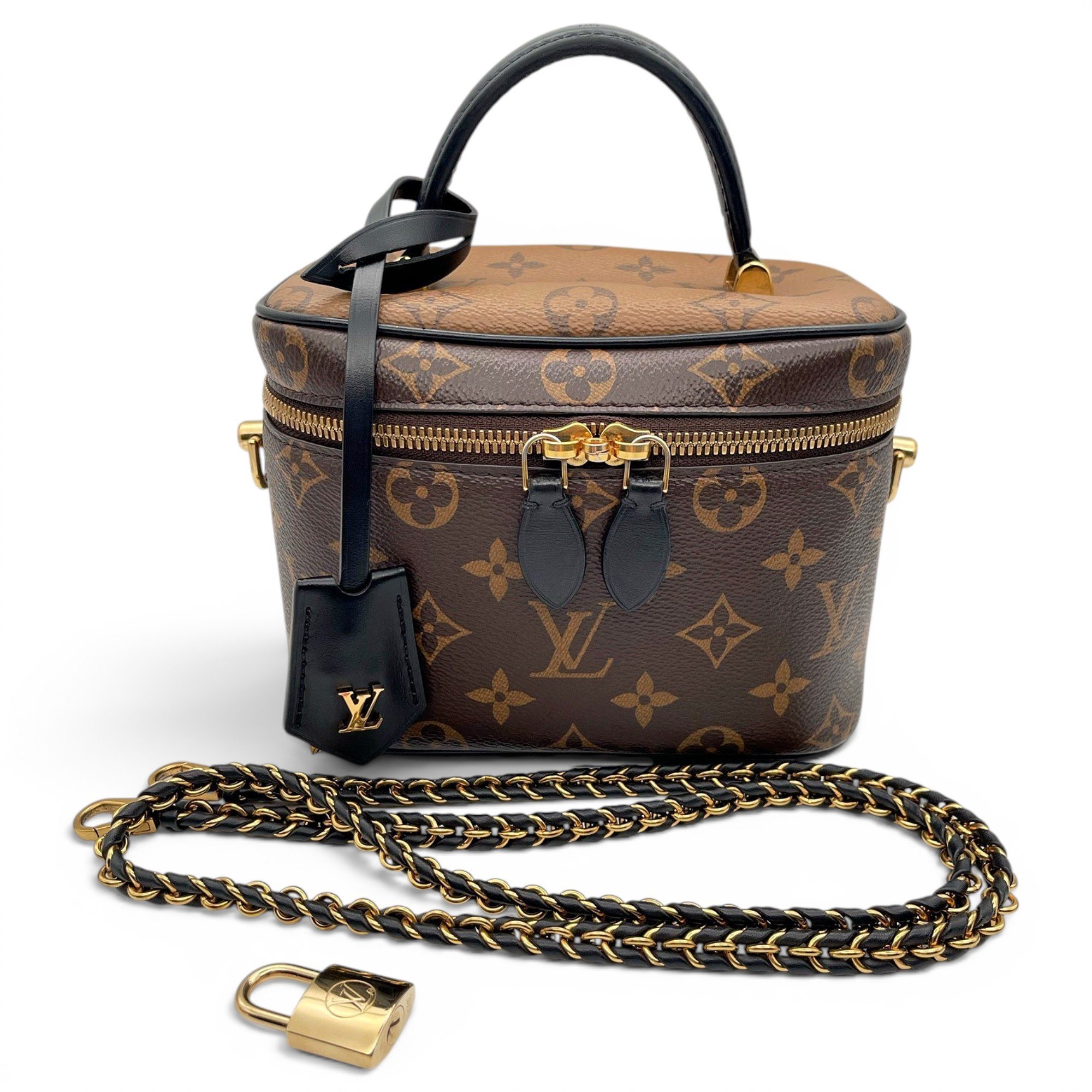 Vanity leather handbag