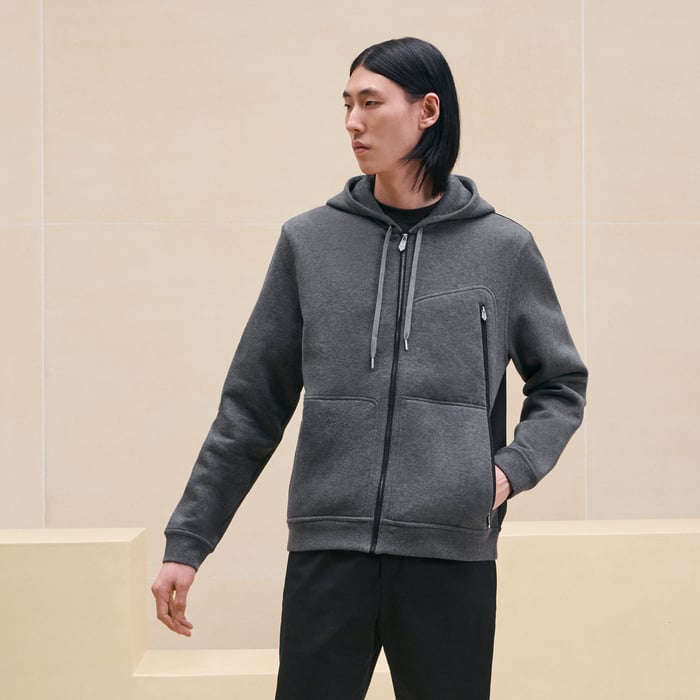 Anthracite Sport Capsule Zipped Hooded Sweater