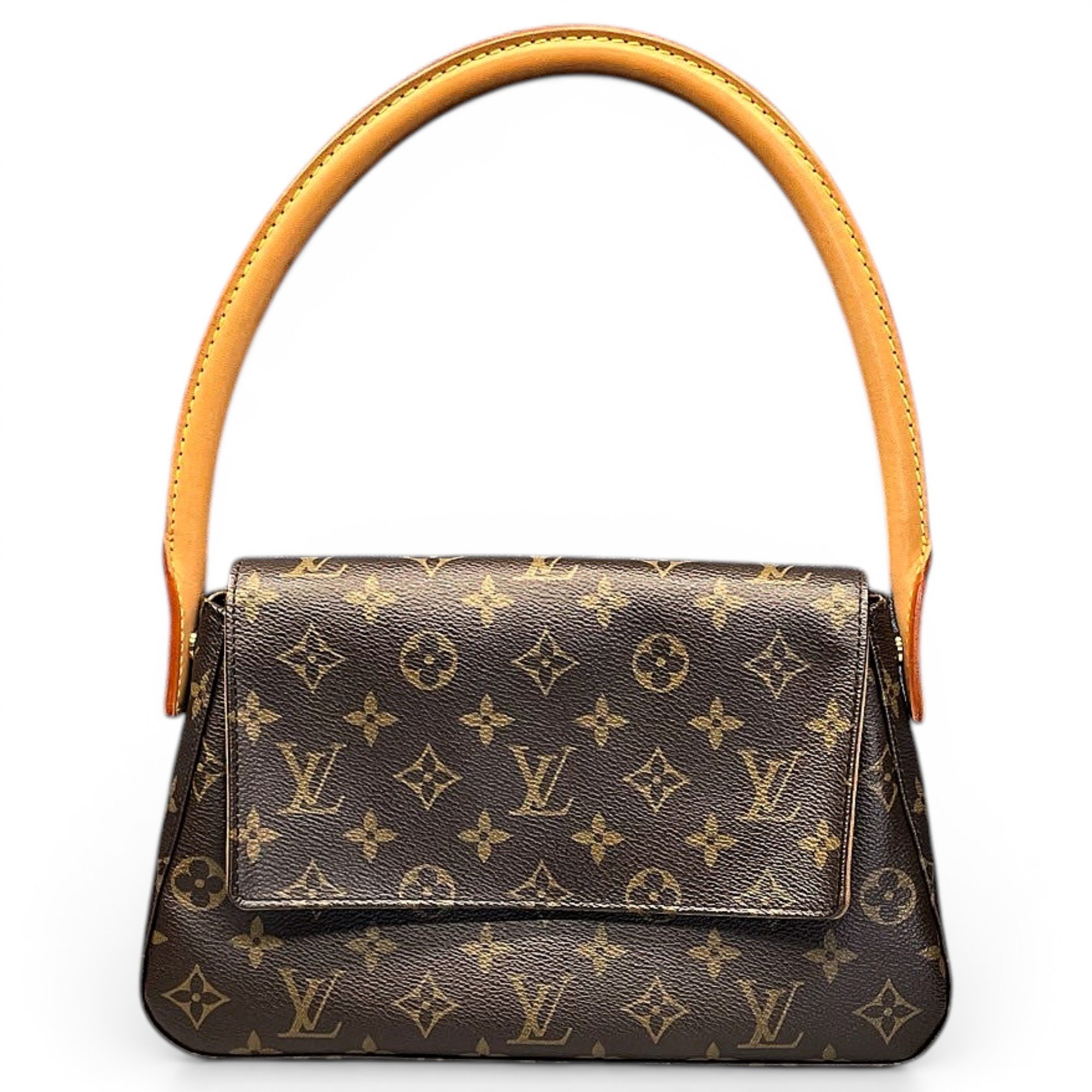 Looping leather handbag