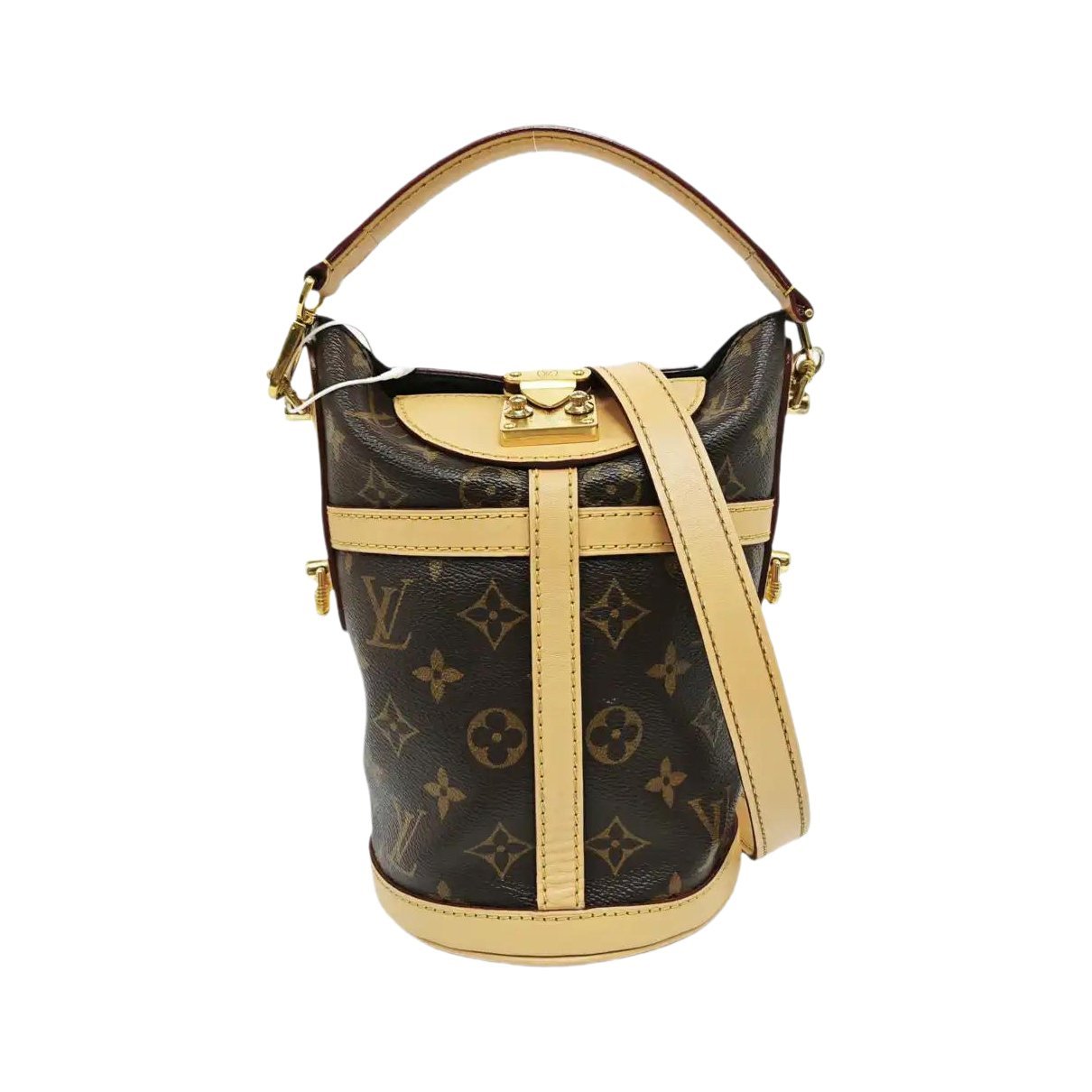 Duffle leather handbag