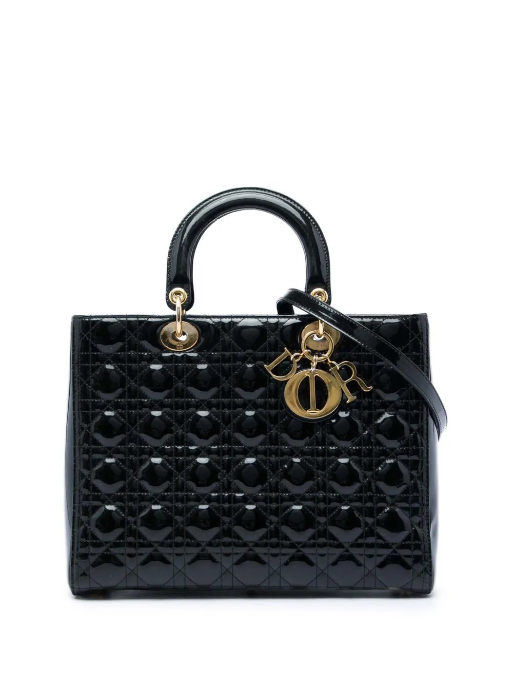 2013 Large Patent Cannage Lady Dior satchel
