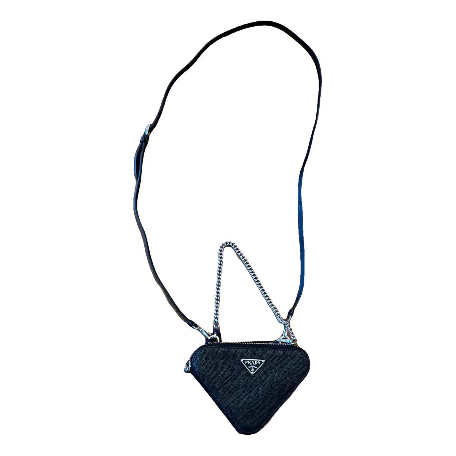Triangle leather clutch bag