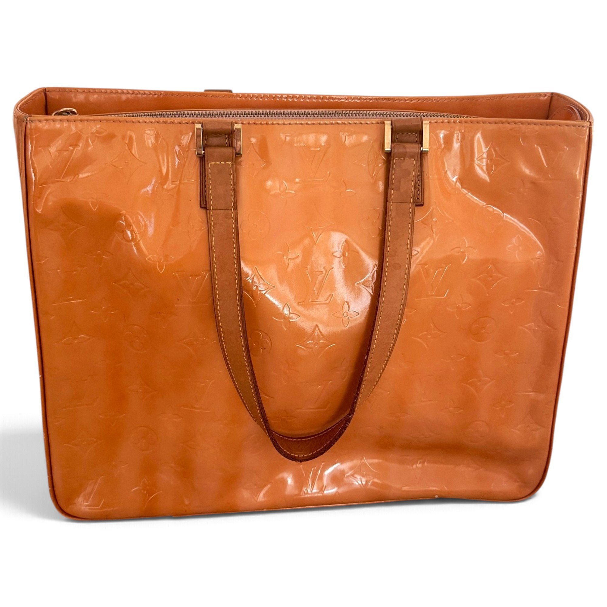 Columbus patent leather tote