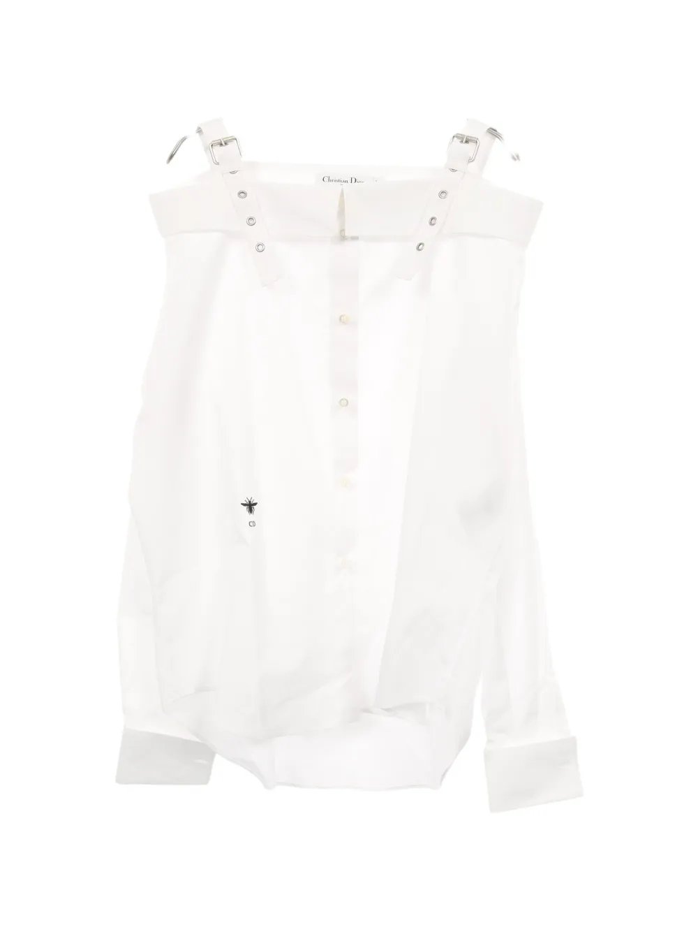 Dior Bee-embroidered off-shoulder blouse