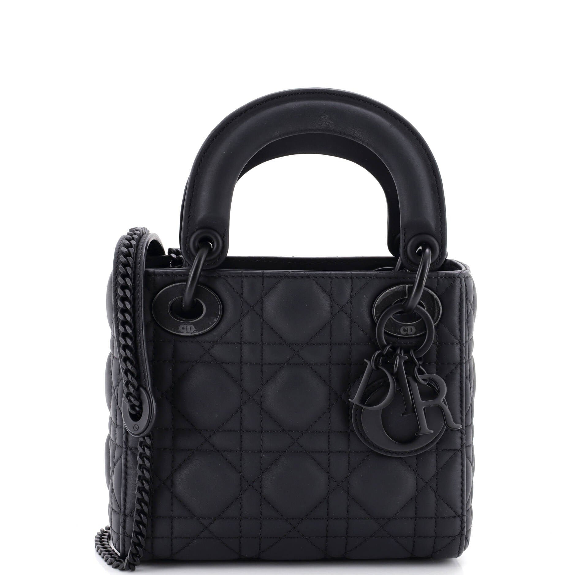 Ultra Matte Lady Dior Chain Bag Cannage Quilt Calfskin Mini