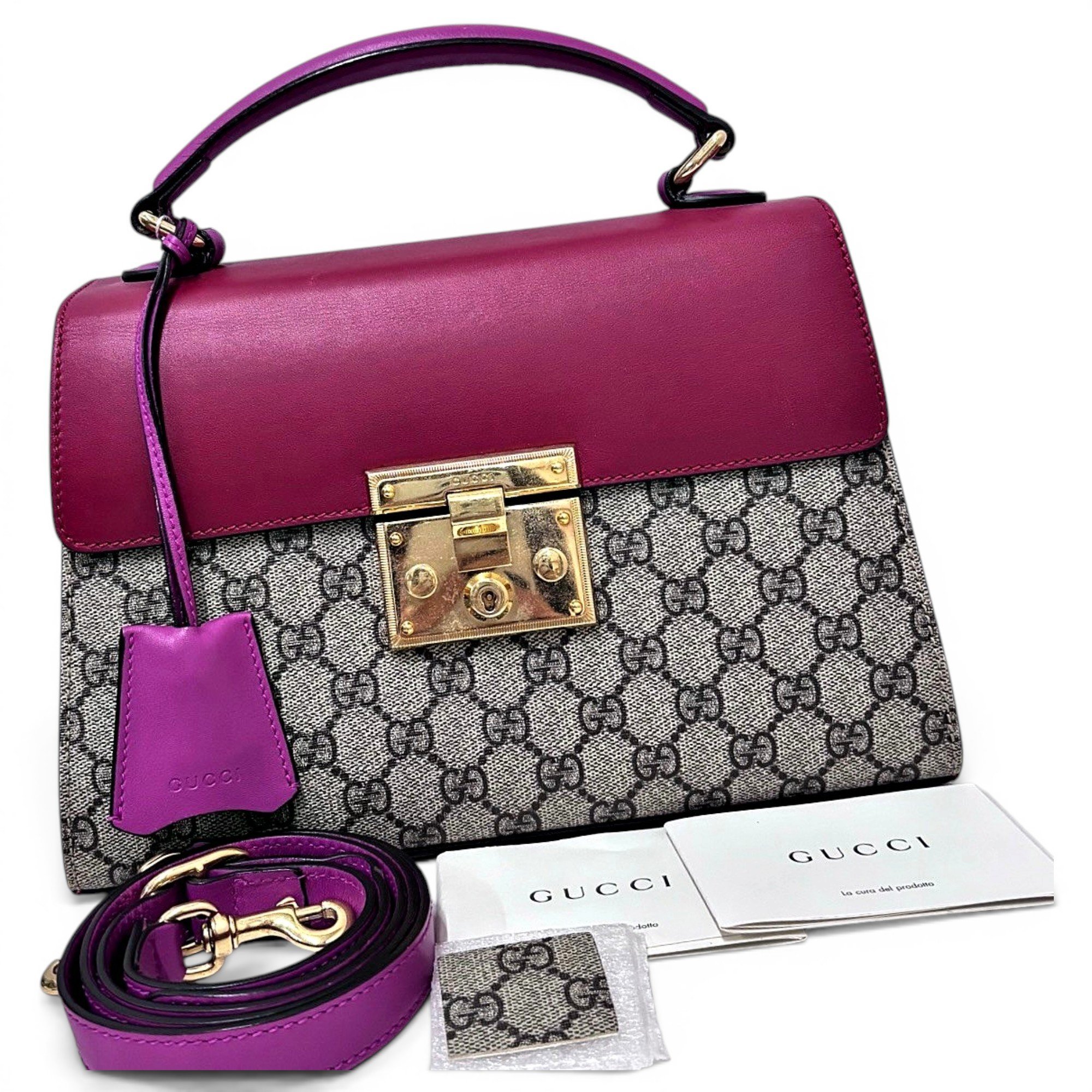 Padlock leather handbag