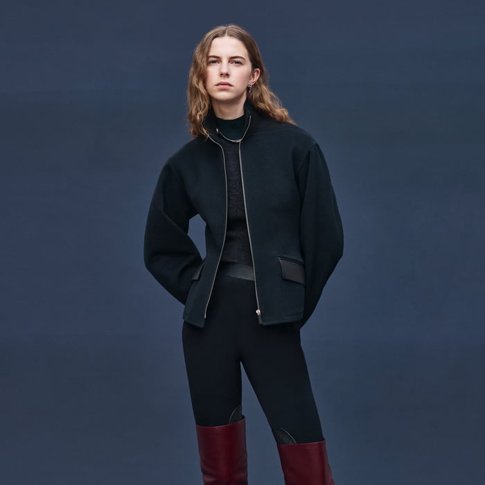 Bleu Noir Short Equestrian Cashmere Coat