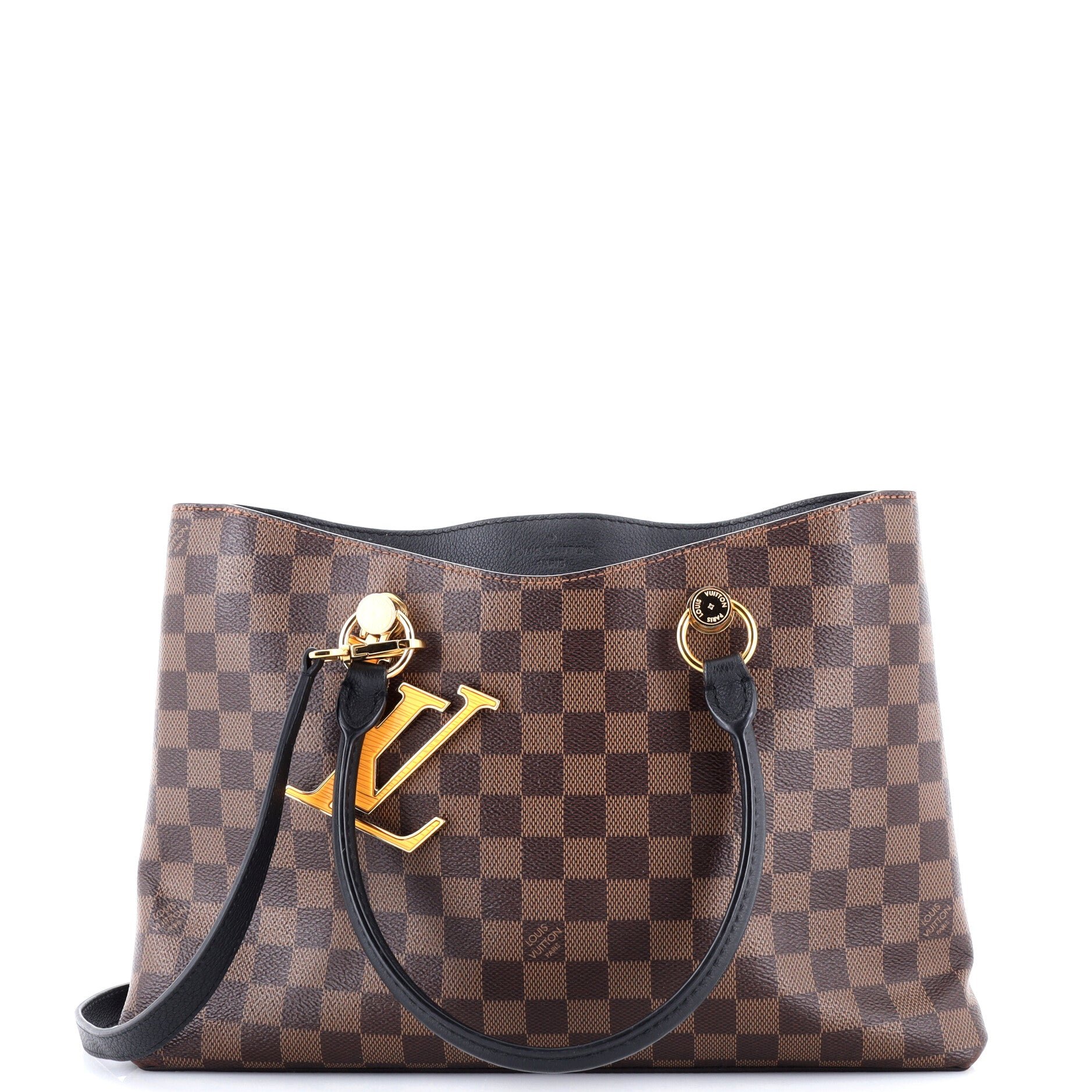 LV Riverside Handbag Damier with Leather