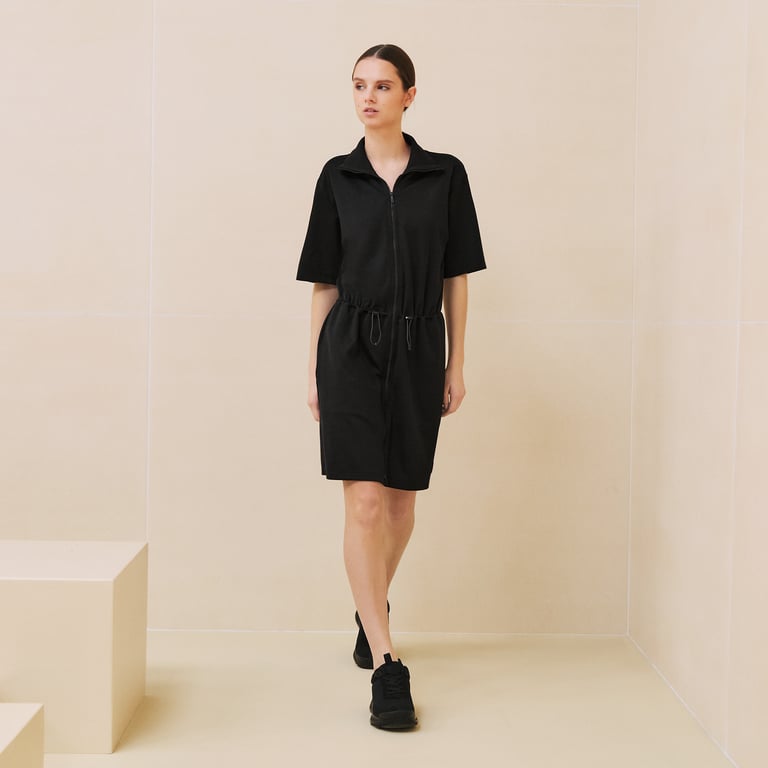 Zipped drawstring dress
