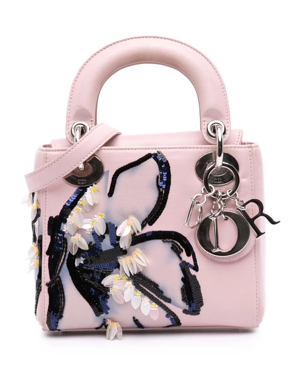 2015 Mini Calfskin Sequin Embellished Lady Dior satchel