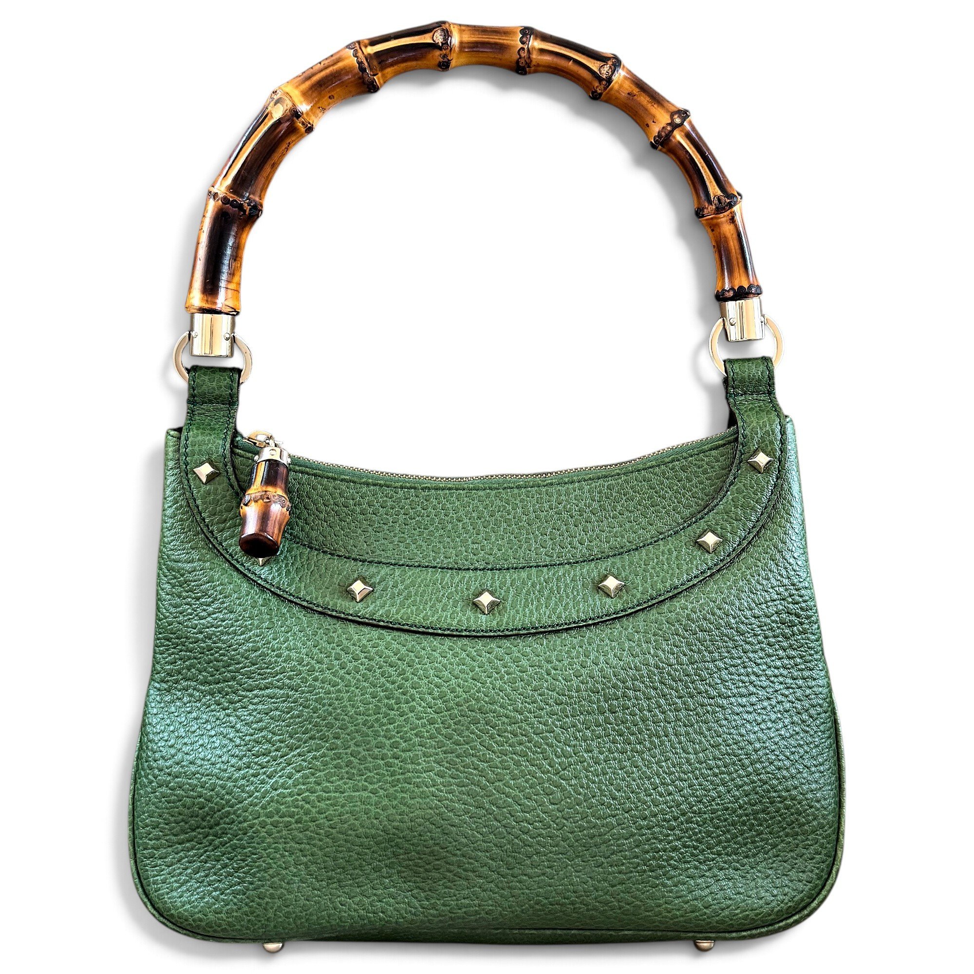 Bamboo Top Handle leather handbag