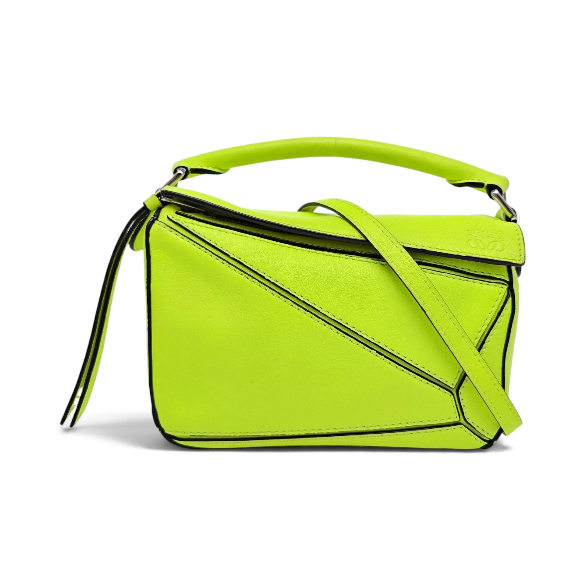 Puzzle leather handbag