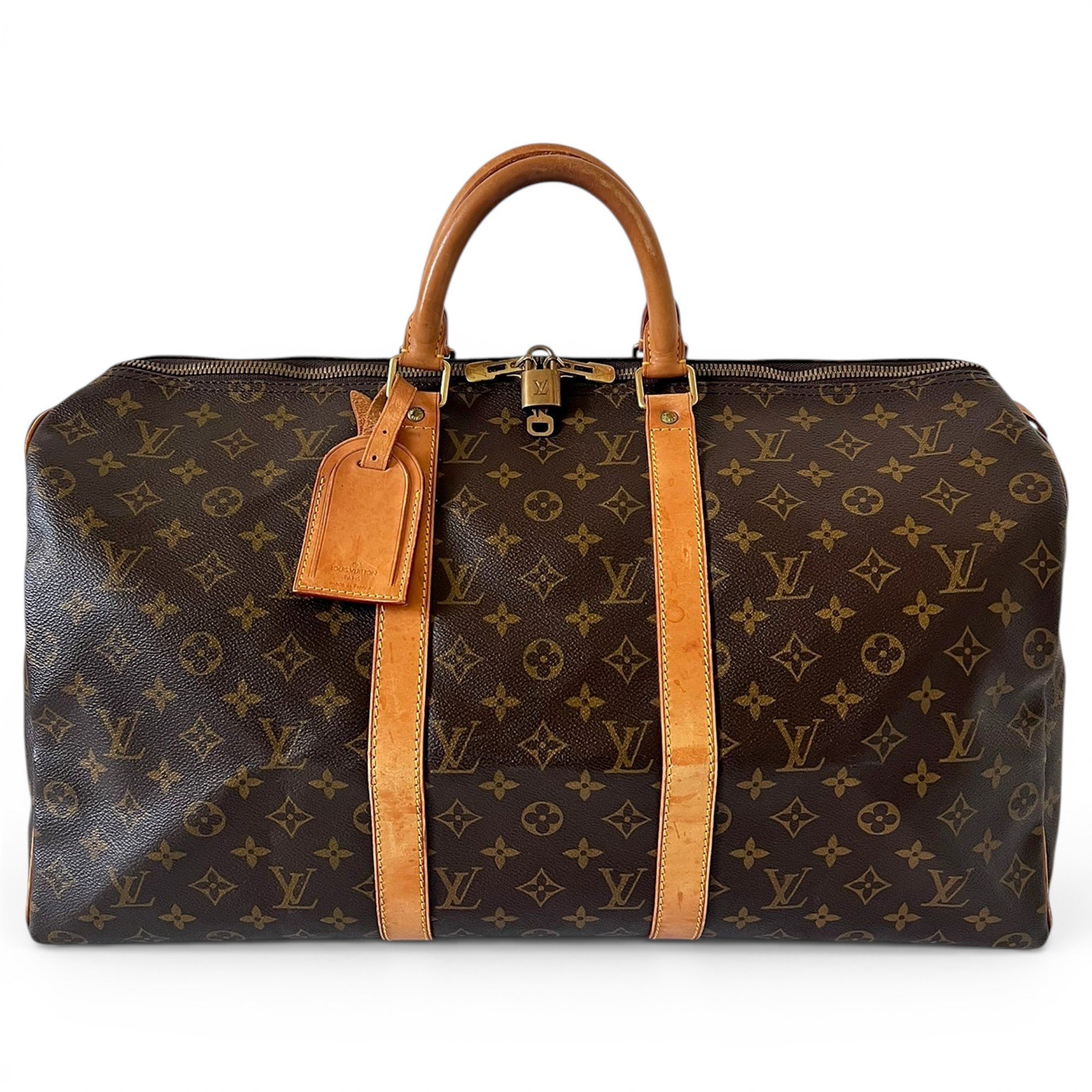 Keepall leather travel bag
