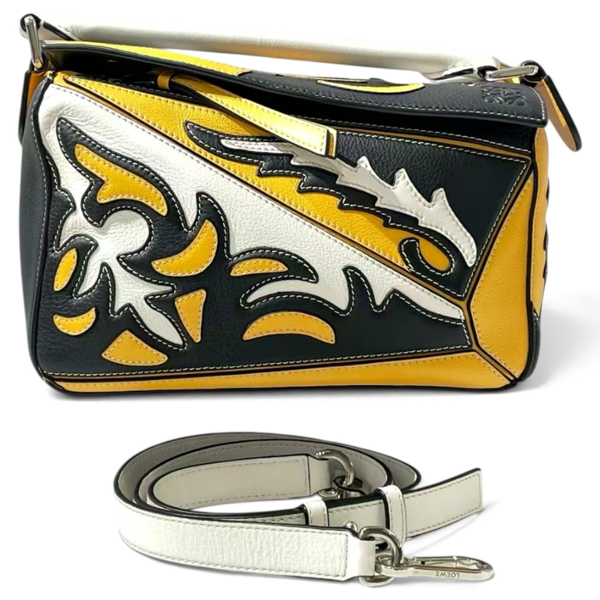 Puzzle leather crossbody bag