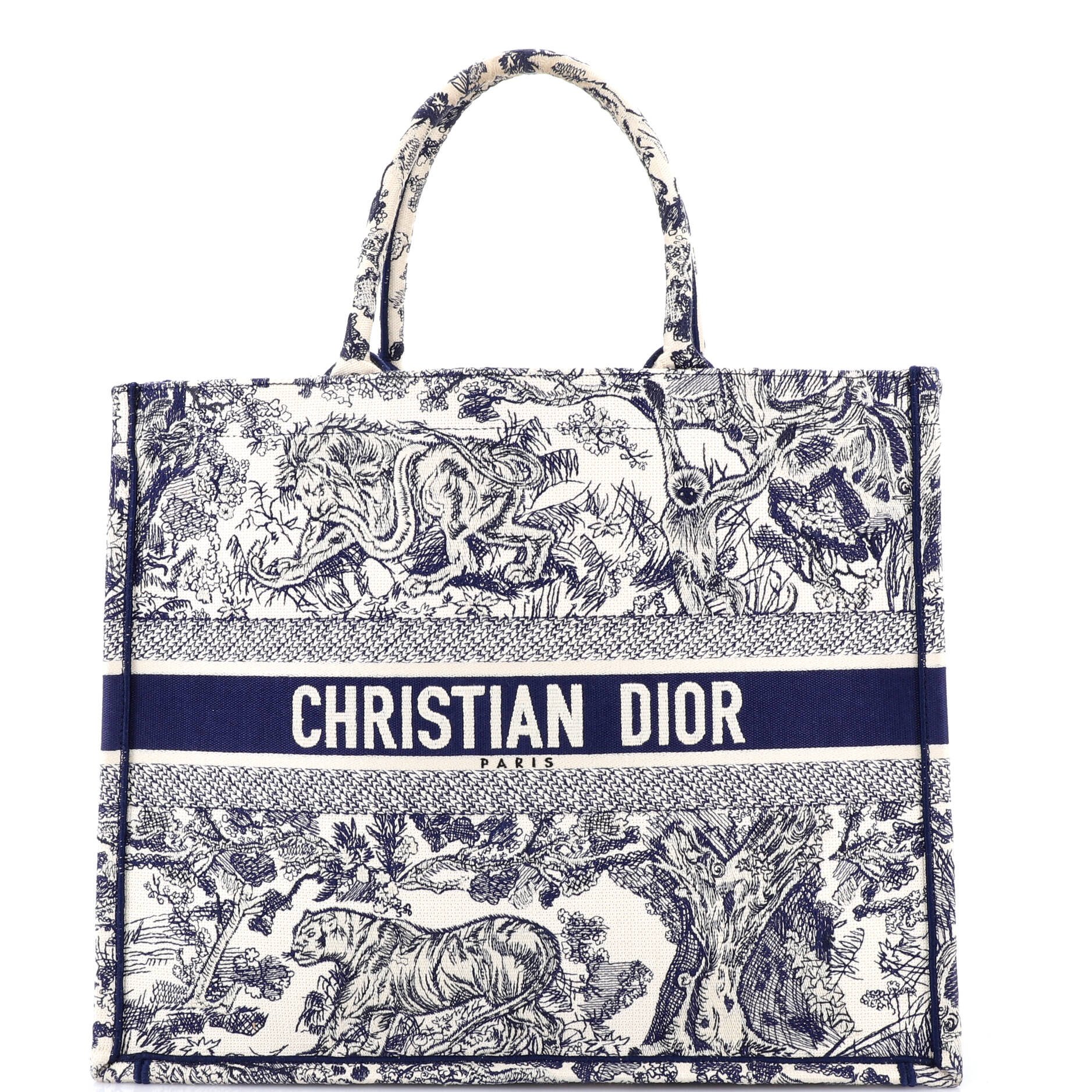 Dior Book Tote Embroidered Canvas Large