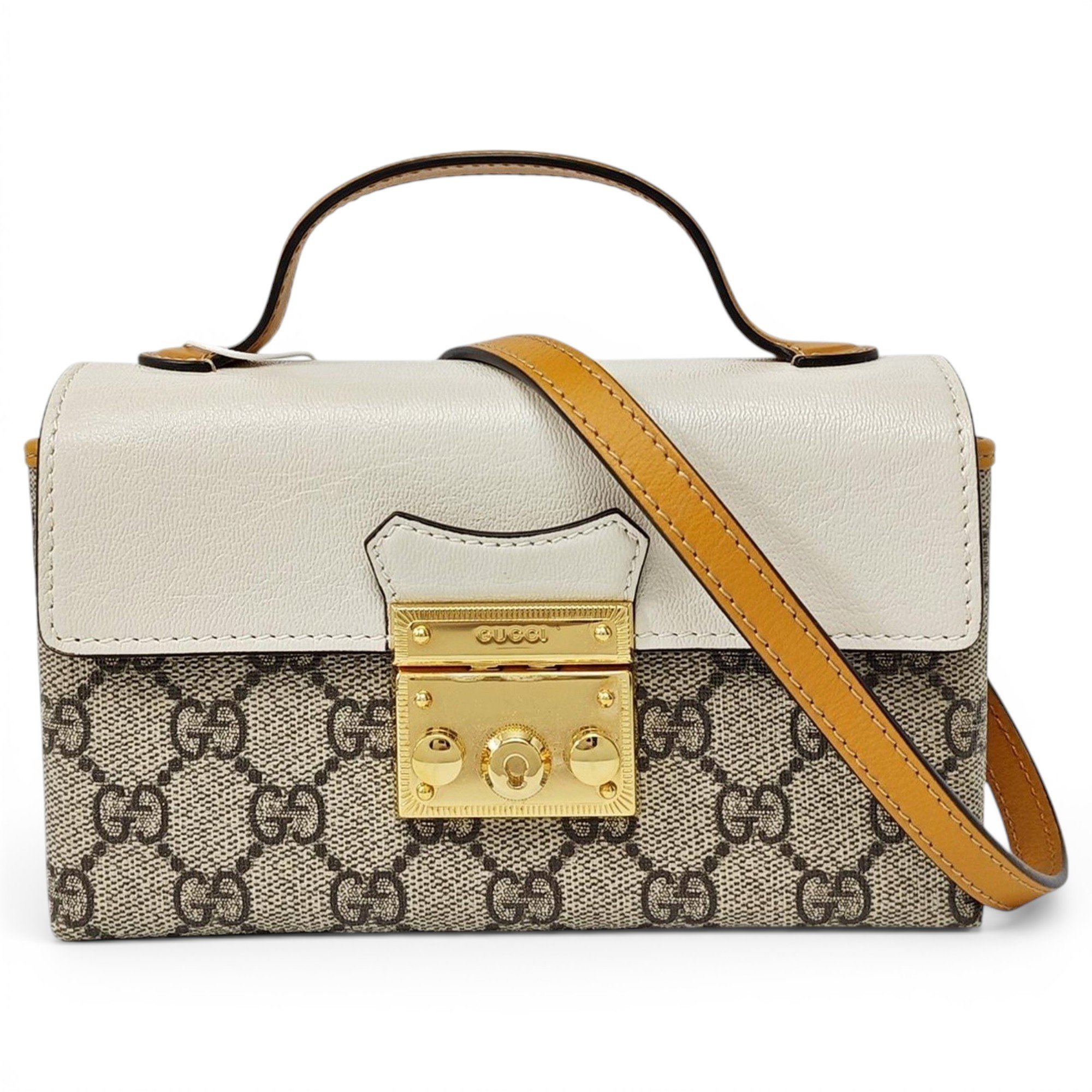 Padlock leather handbag