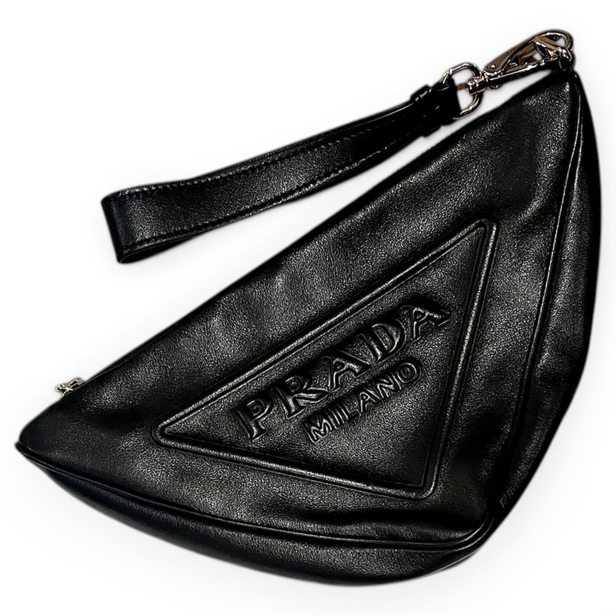 Triangle leather handbag