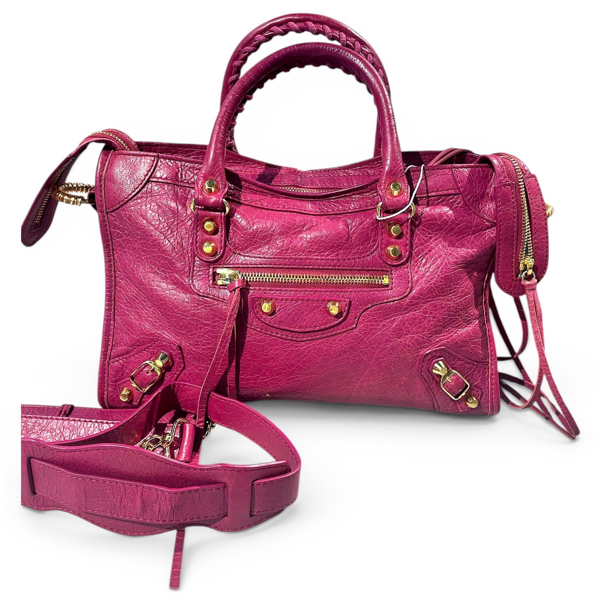City leather handbag