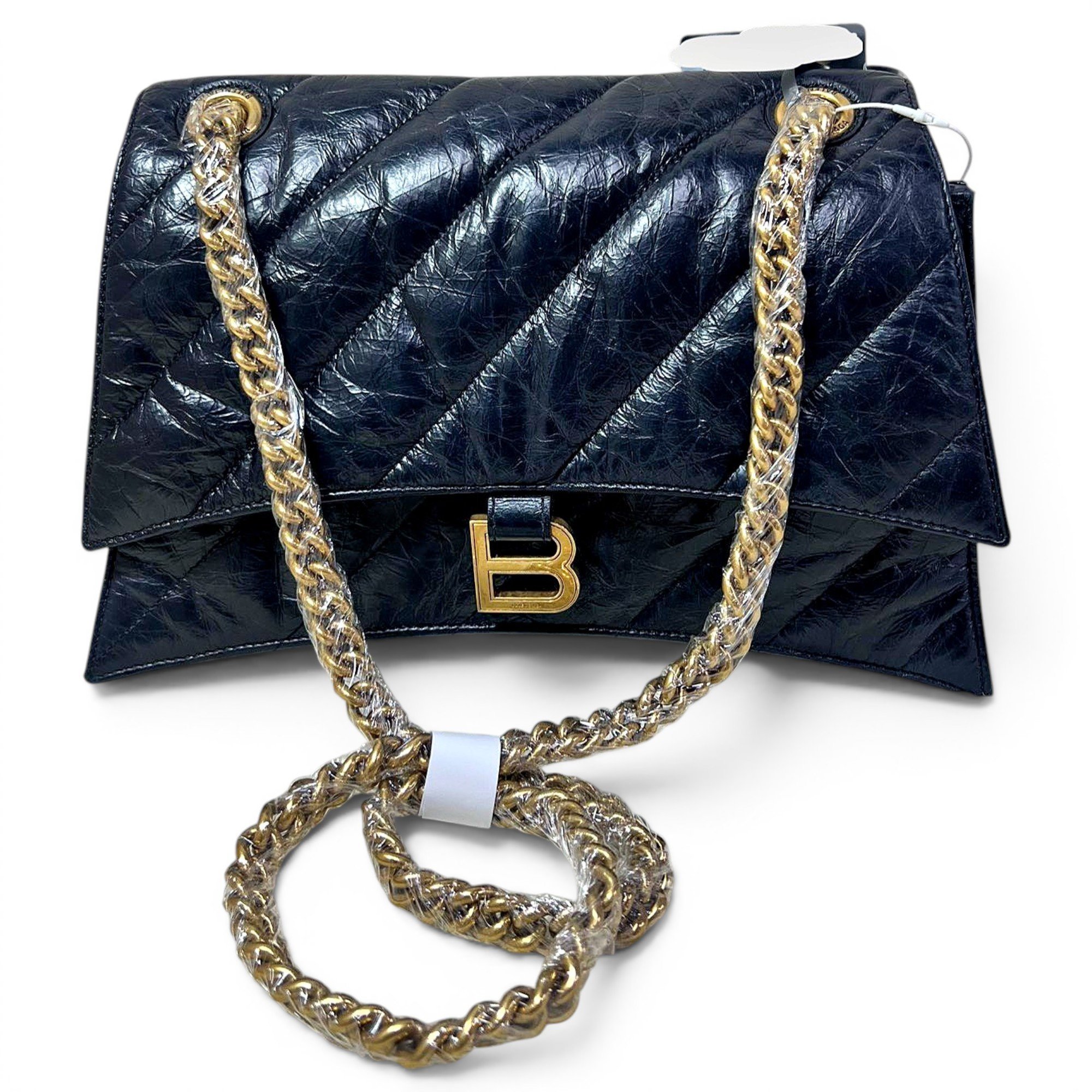 Crush leather handbag